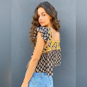 Free People Day Trippin embroidered baby doll top Size medium